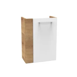 Waschbeckenunterschrank 'SBC' braun, weiß glänzend 44 x 60 x 24,3 cm rechts