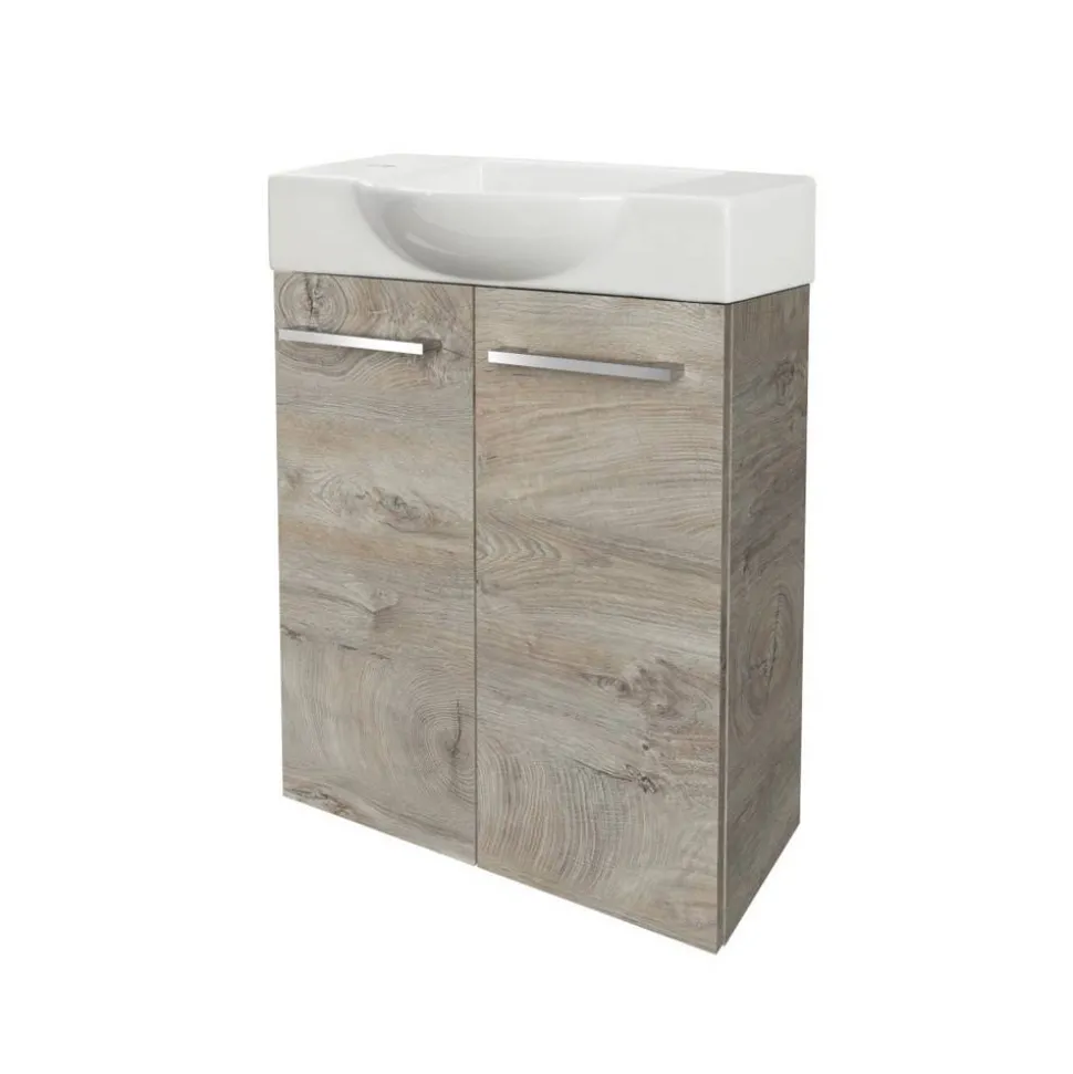Waschbeckenunterschrank 'SBC' braun matt 52 x 60 x 24,3 cm