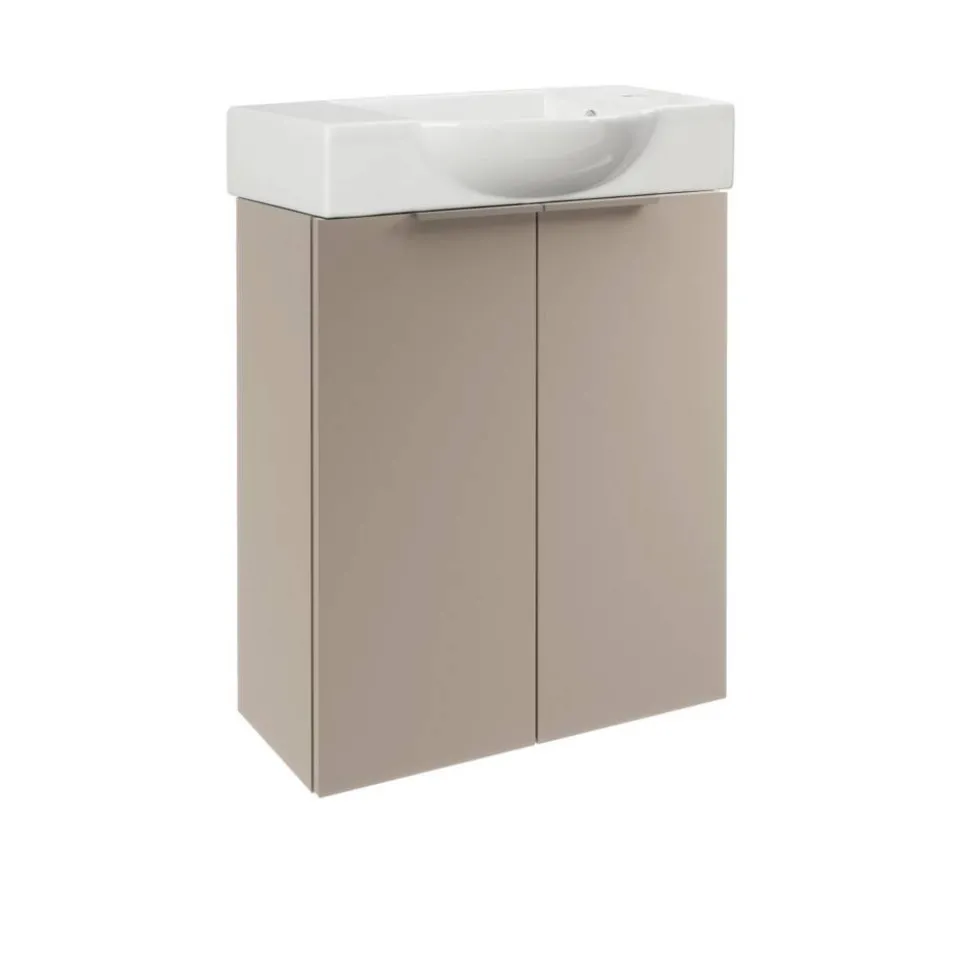 Waschbeckenunterschrank 'SBC' braun, weiß glänzend 52 x 60 x 24,3 cm