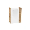 Waschbeckenunterschrank 'SBC' braun, weiß glänzend 44 x 60 x 24,3 cm links