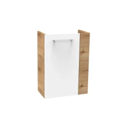 Waschbeckenunterschrank 'SBC' braun, weiß glänzend 44 x 60 x 24,3 cm links