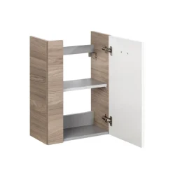 Waschbeckenunterschrank 'SBC' braun, weiß glänzend 44 x 60 x 24,3 cm rechts