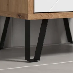 Waschbeckenunterschrank 'Touch' weiß, braun matt 69 x 61 x 33 cm