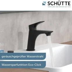 Waschtischarmatur 'Boston' schwarz mit Ablaufgarnitur