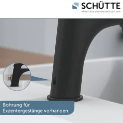 Waschtischarmatur 'Boston' schwarz mit Ablaufgarnitur
