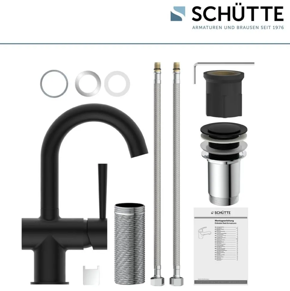 Waschtischarmatur 'Cornwall' schwarz matt
