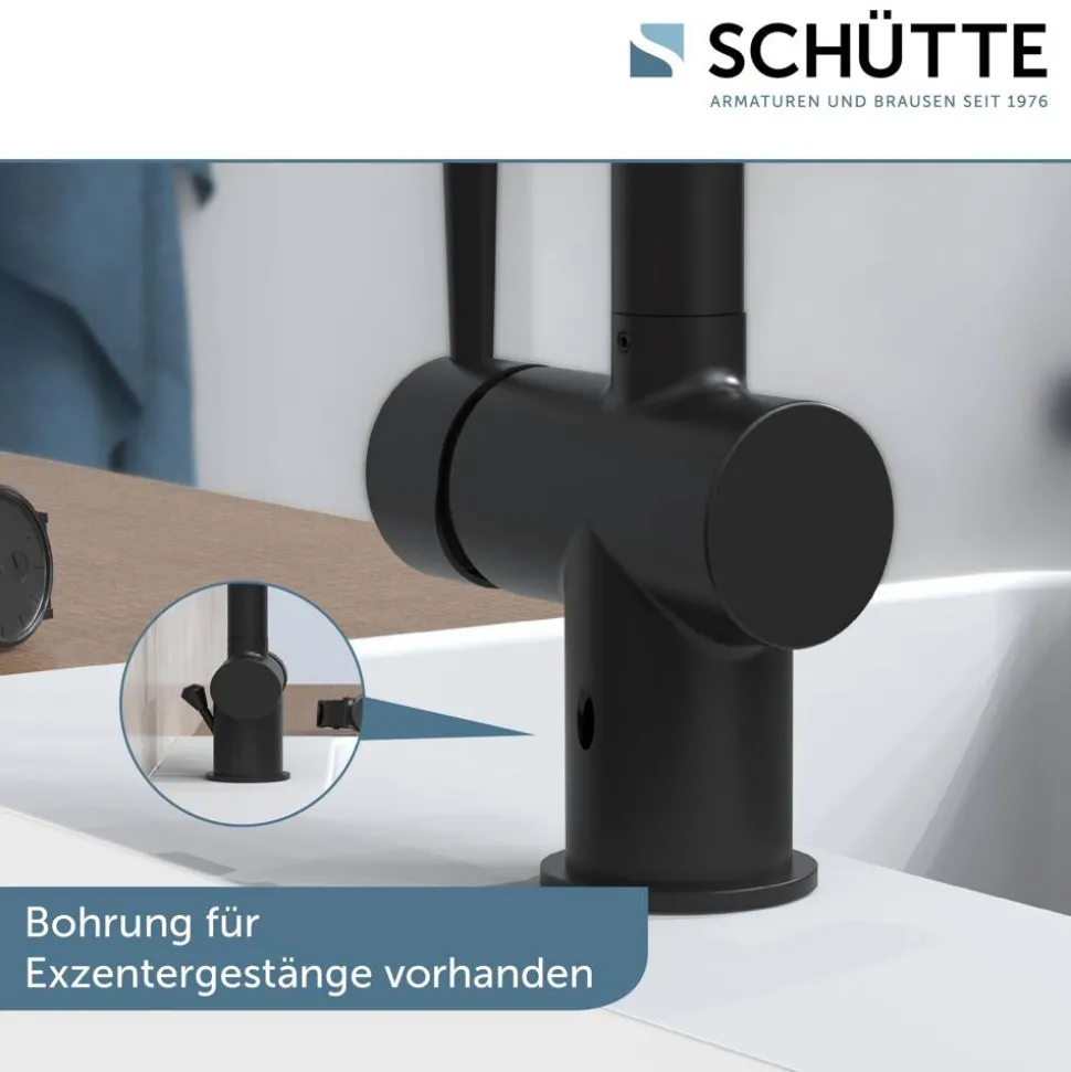 Waschtischarmatur 'Cornwall' schwarz matt