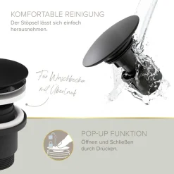 Waschtischarmatur 'Hoku' schwarz