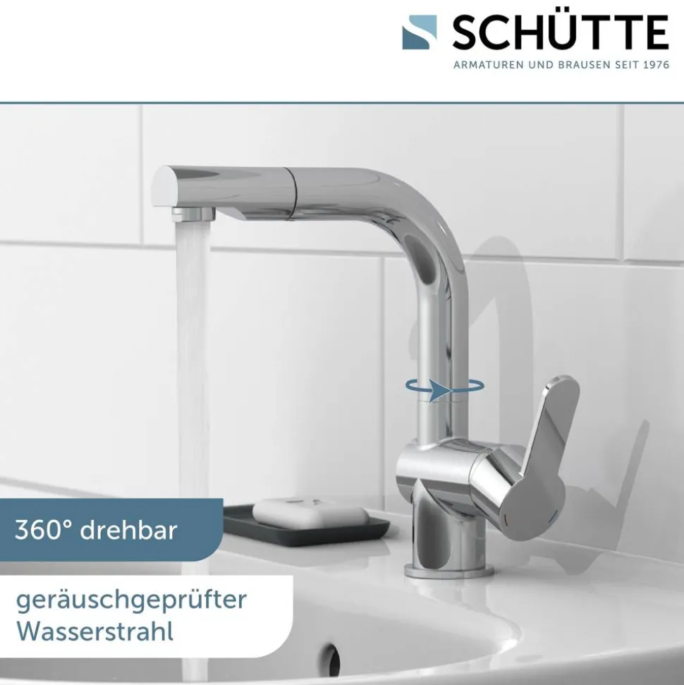 Waschtischarmatur 'London' mit Haarbrause chromfarben