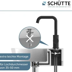 Waschtischarmatur 'LOS ANGELES' schwarz matt