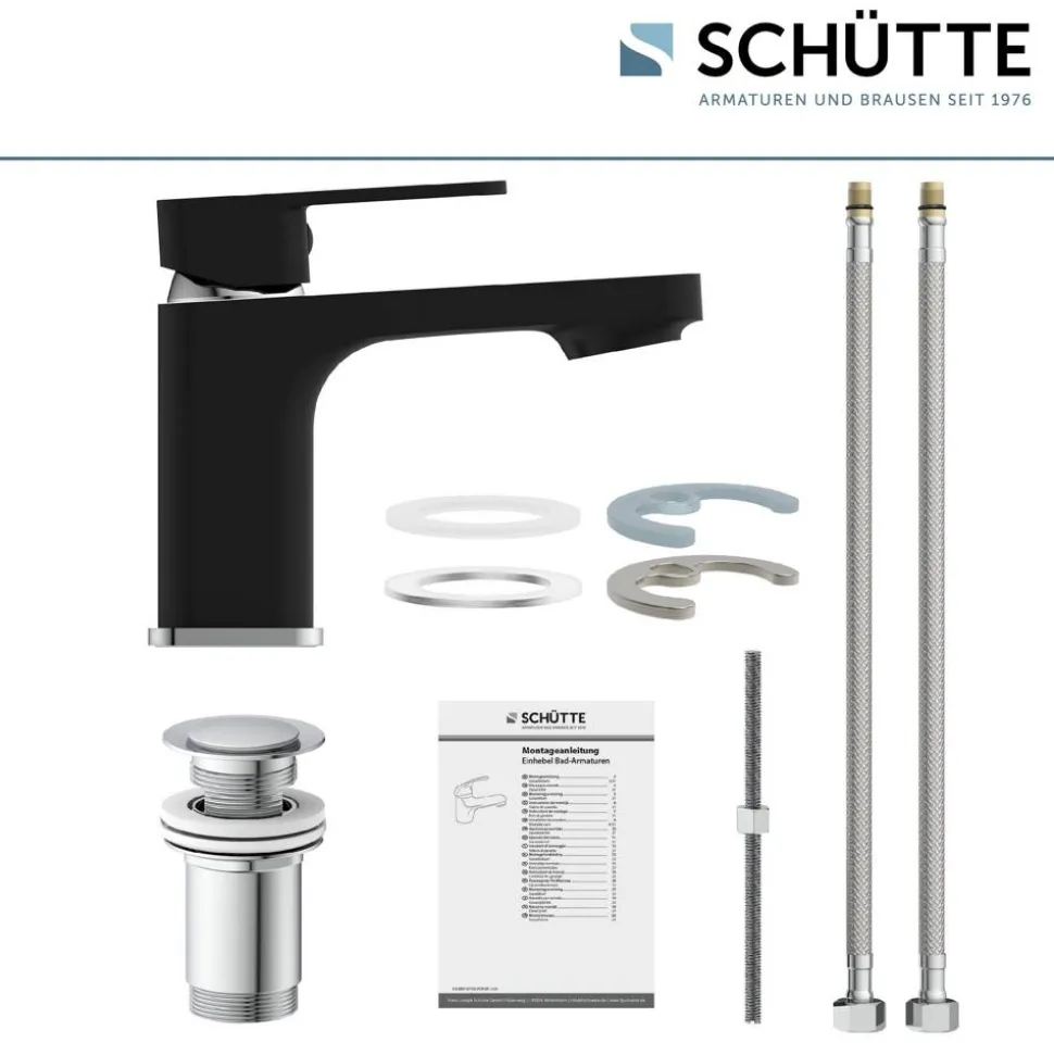 Waschtischarmatur 'Madagaskar' schwarz/chrom