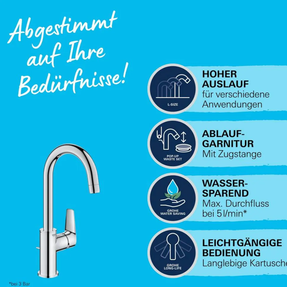 Waschtischarmatur 'Start Edge L' chromfarben