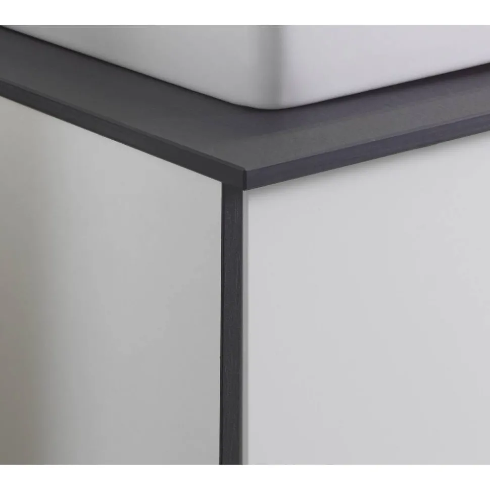 Waschtischplatte mit Unterschrank 'Flair' schwarz/weiß 100,6 x 48,7 x 47,5 cm