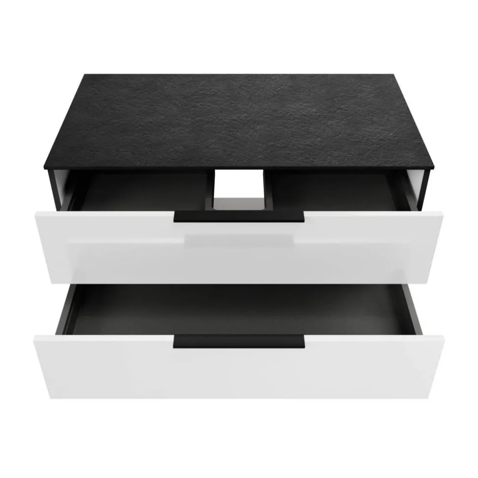 Waschtischplatte mit Unterschrank 'Flair' schwarz/weiß 100,6 x 48,7 x 47,5 cm