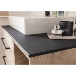 Waschtischplatte 'Oxford' schwarz 60,6 x 1,2 x 49,2 cm