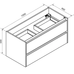Waschtischunterschrank 'Vita' Eichefarben Braun/schwarz 100 x 50 x 46 cm