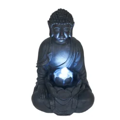 Wasserspiel Buddha 'Sungai' grau 27,5 x 27,5 x 46 cm