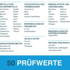 Wassertest 'Premium' 50 Prüfwerte + Legionellen