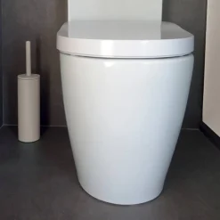 WC-Bürstengarnitur 'Akira' Stahl taupe matt Ø 9,5 x 40 cm