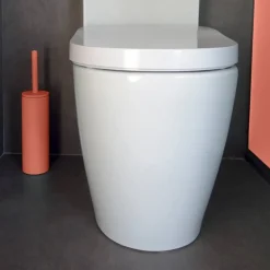 WC-Bürstengarnitur 'Akira' Stahl terracotta matt Ø 9,5 x 40 cm