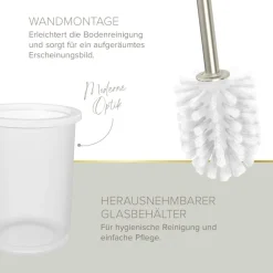 WC-Bürstengarnitur 'Noa' Zink nickelfarben