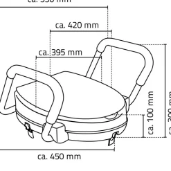 WC-Erhöhung mit Griffen und Deckel 'Comfort' weiß bis 150 kg
