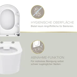 WC-Sitz 'Melva' mit Absenkautomatik weiß Duroplast