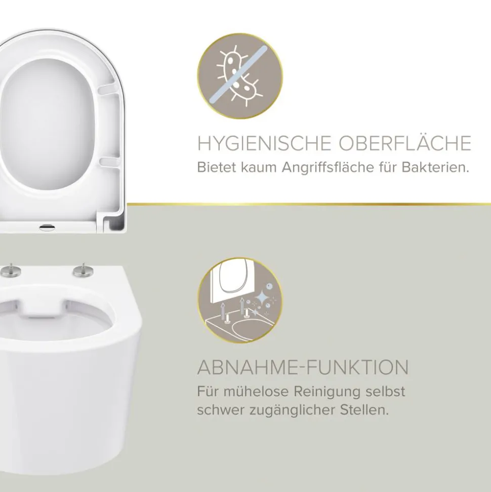 WC-Sitz 'Melva' mit Absenkautomatik weiß Duroplast