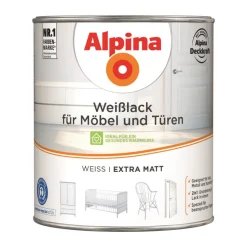 Weißlack für Möbel und Türen matt 2 l