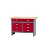 Werkbank mit 7 Schubladen dunkelrot 120 x 84 x 60 cm