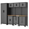 Werkstatteinrichtungs-Set schwarz 11-teilig 255 x 50 x 200 cm