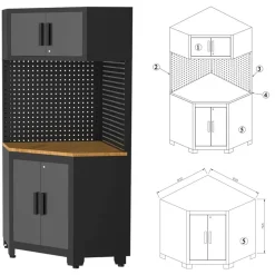 Werkstatteinrichtungs-Set schwarz 27-teilig 338,5 x 338,5 cm