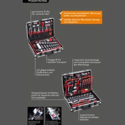 Werkzeugkoffer Aluminium 131-teilig