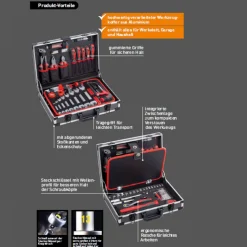 Werkzeugkoffer Aluminium 121-teilig