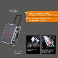 Werkzeugtrolley Aluminium 135-teilig