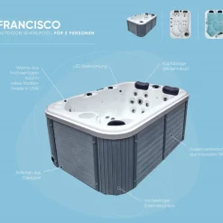 Whirlpool 'Fransisco' silbern 184 x 124 x 75 cm