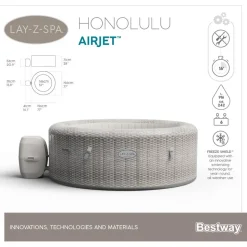 Whirlpool 'Lay-Z-Spa™ Honolulu AirJet' grau/weiß Ø 196 x 71 cm