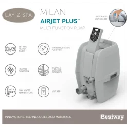 Whirlpool 'Lay-Z-Spa™ Milan AirJet Plus' blau/weiß 196 x 71 cm