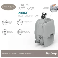 Whirlpool 'Lay-Z-Spa® Palm Springs AirJet™' taupe/weiß Ø 196 x 71 cm