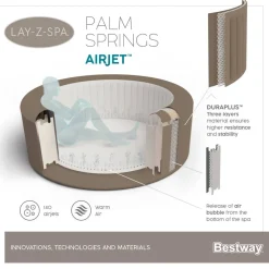 Whirlpool 'Lay-Z-Spa® Palm Springs AirJet™' taupe/weiß Ø 196 x 71 cm