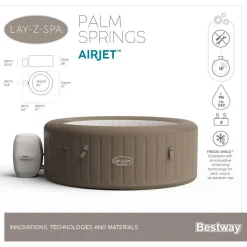 Whirlpool 'Lay-Z-Spa® Palm Springs AirJet™' taupe/weiß Ø 196 x 71 cm