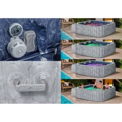 Whirlpool 'LAY-Z-SPA® San Francisco HydroJet Pro™' samtgrau 230 x 230 x 71 cm