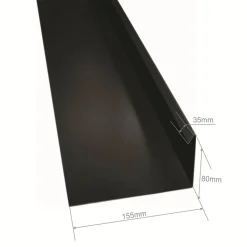 Winkelblech mit Falz anthrazitgrau 100 x 25 x 0,04 cm