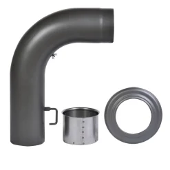 Winkelrauchrohr-Set dunkelgrau Ø 150 mm, 3-teilig