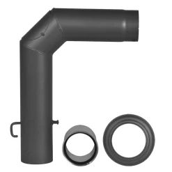 Winkelrauchrohr-Set schwarz Ø 120 mm, 3-teilig