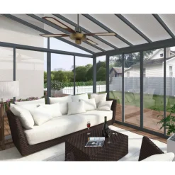 Wintergarten 'Sanremo' anthrazit 294 x 556 cm Polycarbonat transparent