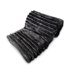 Wohndecke Cord grau 130 x 170 cm
