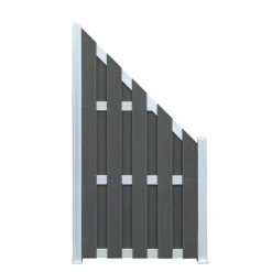 WPC-Dichtzaun 'Matti' anthrazitfarben 90 x 180/90 cm