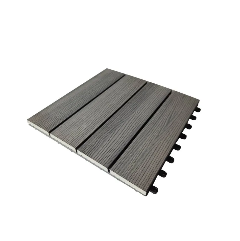 WPC-Klickfliese grau 30 x 30 x 2,2 cm 4 Stück