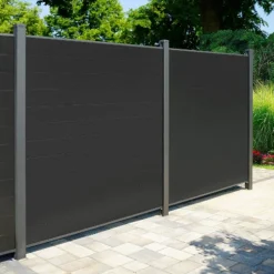 WPC-Sichtschutzzaun 'Premium' Startermodul anthrazit matt 178 x 188 cm, 2 Pfosten